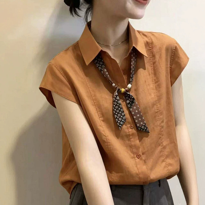 New Hepburn-Style Niche Loose-Fitting Design Breathable Slimming Fashionable Exquisite Silk Scarf Casual Versatile Women's Shirt New Hepburn-Style Niche Loose-Fitting Design Breathable Slimming Fashionable Exquisite Silk Scarf Casual Versatile Women's Shirt