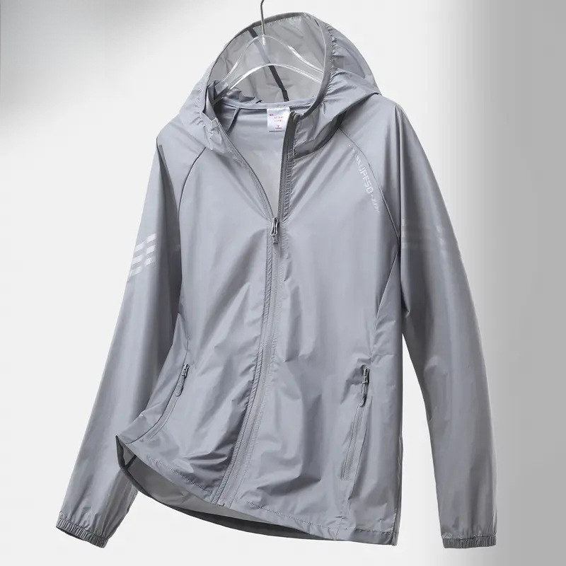 Summer Travel Fishing Leisure Sun Protection Clothing Men's Outdoor Lightweight Breathable Sports Hooded Sun Protection Clothing Jacket