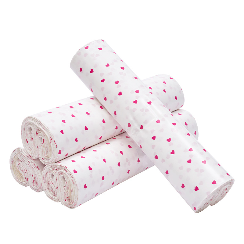 Blanco pequeño corazón autoadhesivo engrosado expreso bolsa 28*42 Taobao logística disponible bolsa de daños al por mayor bolsa de embalaje