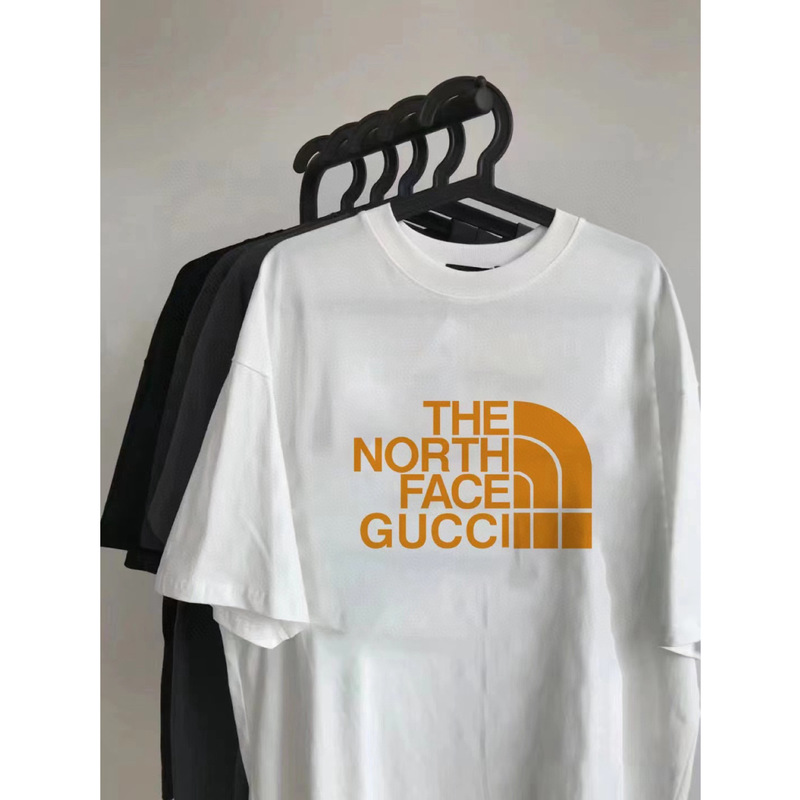 Tnf X Gucci Collaboration Short-Sleeve T-Shirt, New Summer Model, Pure Cotton, European and American Fashion, Versatile, Pure Cotton Half-Sleeve Version Tnf X Gucci Collaboration Short-Sleeve T-Shirt, New Summer Model, Pure Cotton, European and American Fashion, Versatile, Pure Cotton Half-Sleeve Version