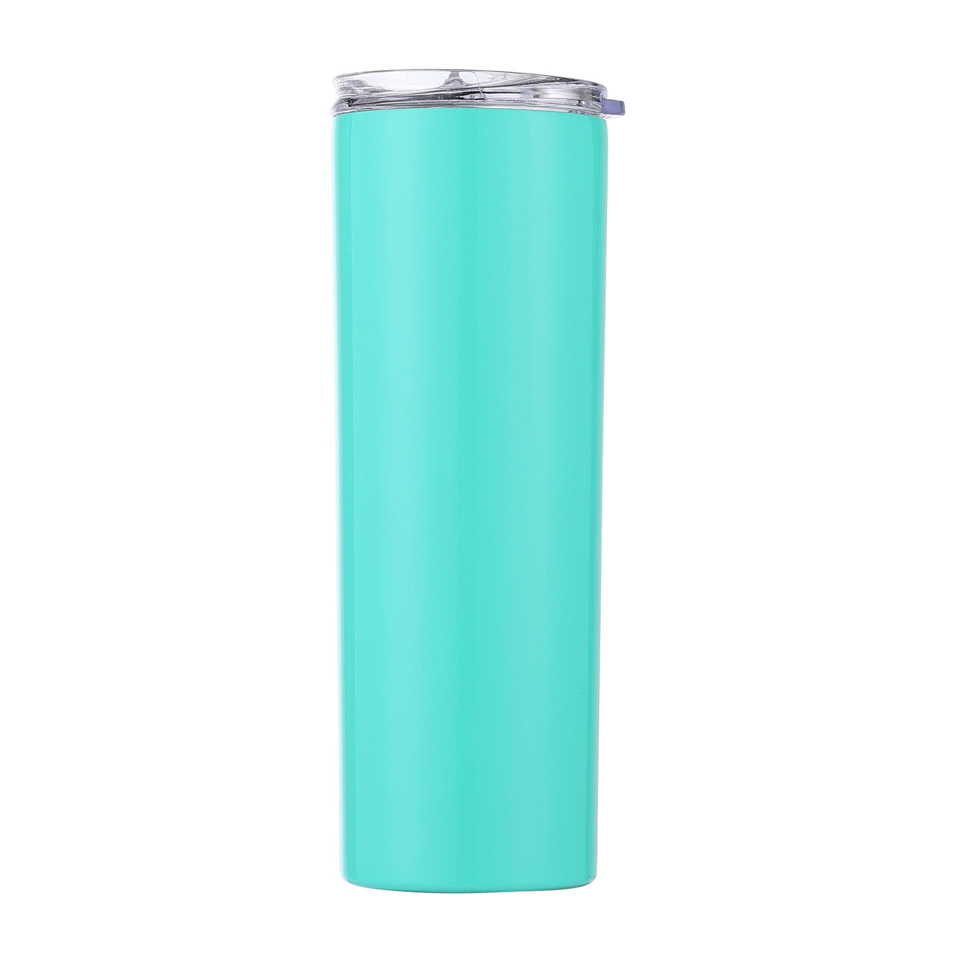 En stock 304 Acero inoxidable 20 taza recta adelgazamiento taza sublimación recubrimiento coche taza recta paja taza de agua logotipo impreso