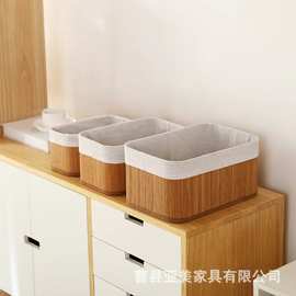 跨境竹编收纳篮桌面杂物零食储物筐多规格化妆品收纳盒玩具储物筐