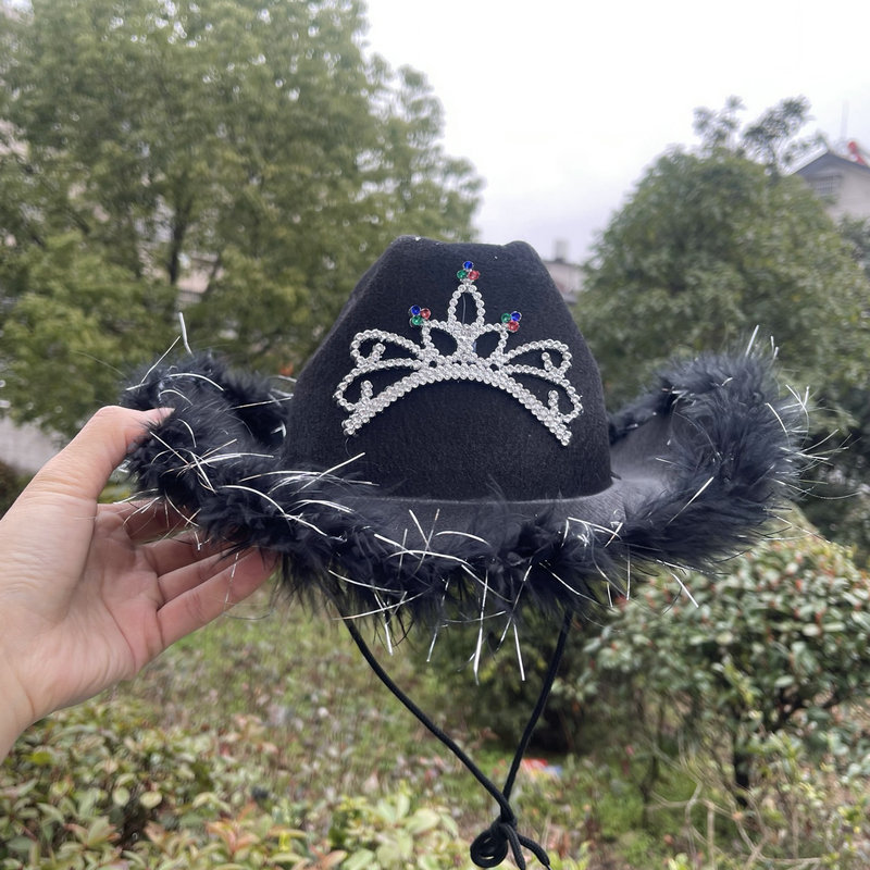 Sombreros de fiesta de Halloween toques de cabeza sombreros de vaqueros occidentales sombreros de jazz sombreros de coronas plumas sombreros adornamientos para el pelo