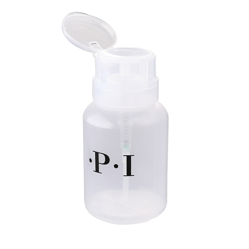 Clavo blanco y negro botella de presión de bloqueo de lavado de uñas removedor de uñas botella de presión de bloqueo 250ml botella vacía con botella de prensa de bloqueo