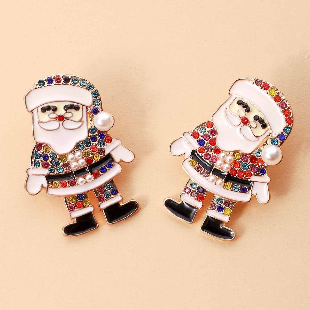 1 Pair Fashion Santa Claus Inlay Alloy Rhinestones Ear Studs display picture 10