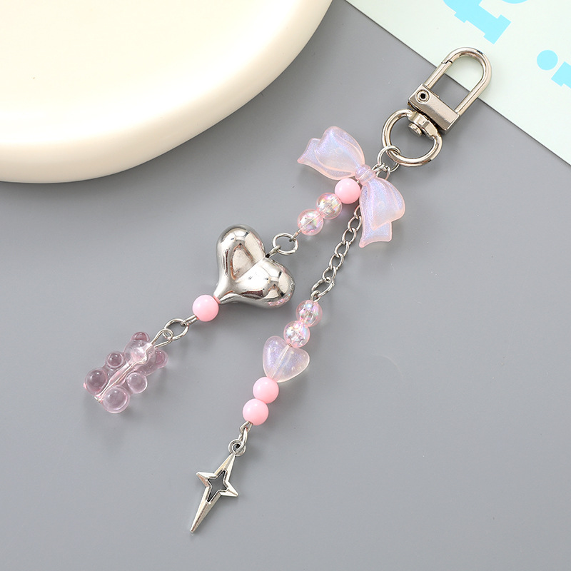 Ins nuevo arco acrílico llavero colgante personalidad DIY bolso colgante auriculares colgante joyas