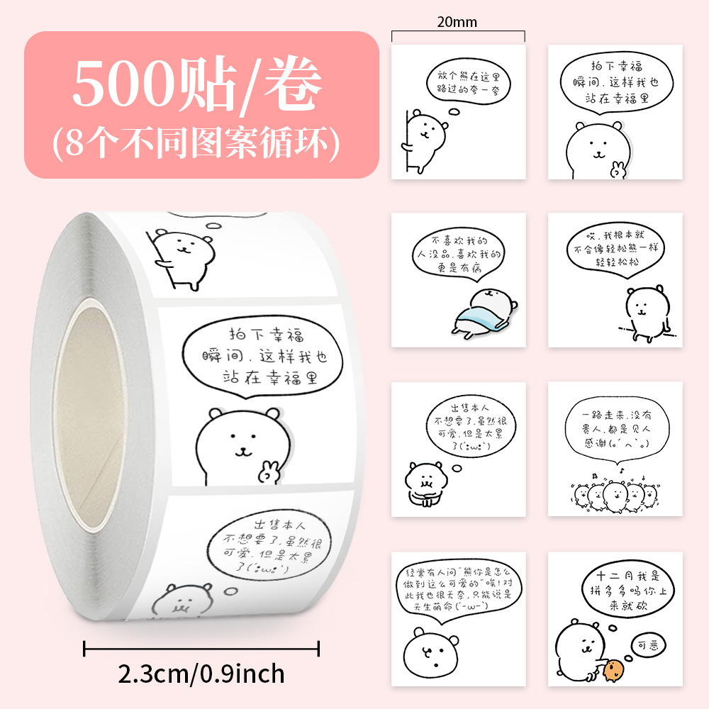 Jup173 self-deprecating bear copywriting 8 pictures loop-square-500 stickers