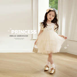童装宝宝蓬蓬公主裙女生日裙2025夏儿童六一礼服连衣裙