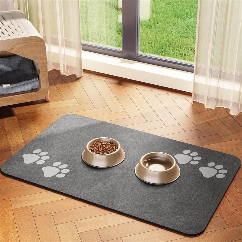 Amazon temu ラベル付きペット猫と犬の食事マット新しい珪藻泥フロアマット飛沫防止吸水速乾マット|undefined