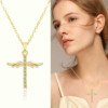 Angel wings, pendant, diamond, accessory, necklace, wish, European style, simple and elegant design