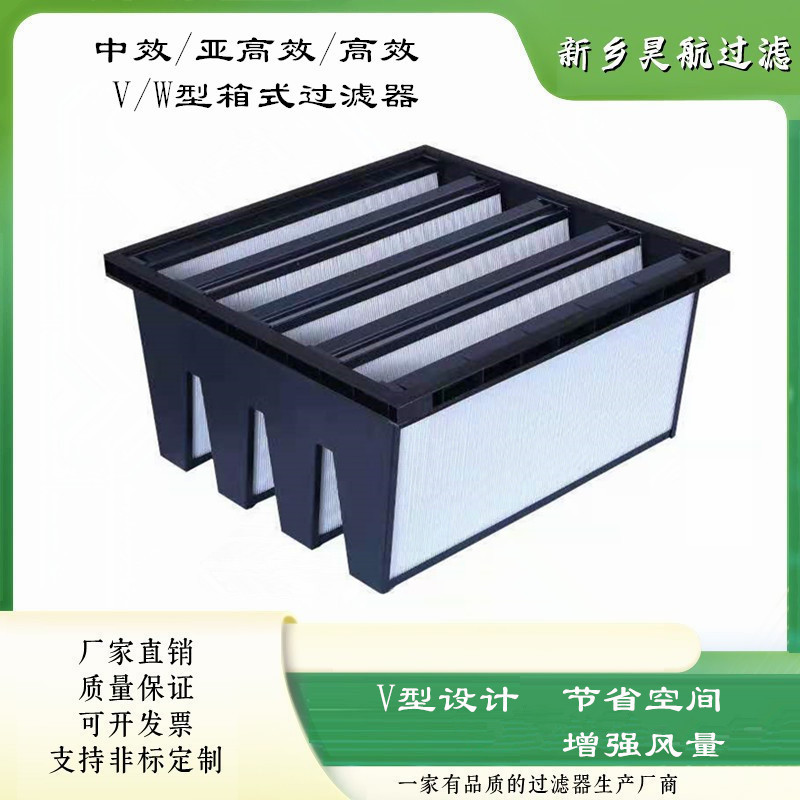 W型密褶式中效箱式过滤器590*590*290 4V可做高品质中效过滤器