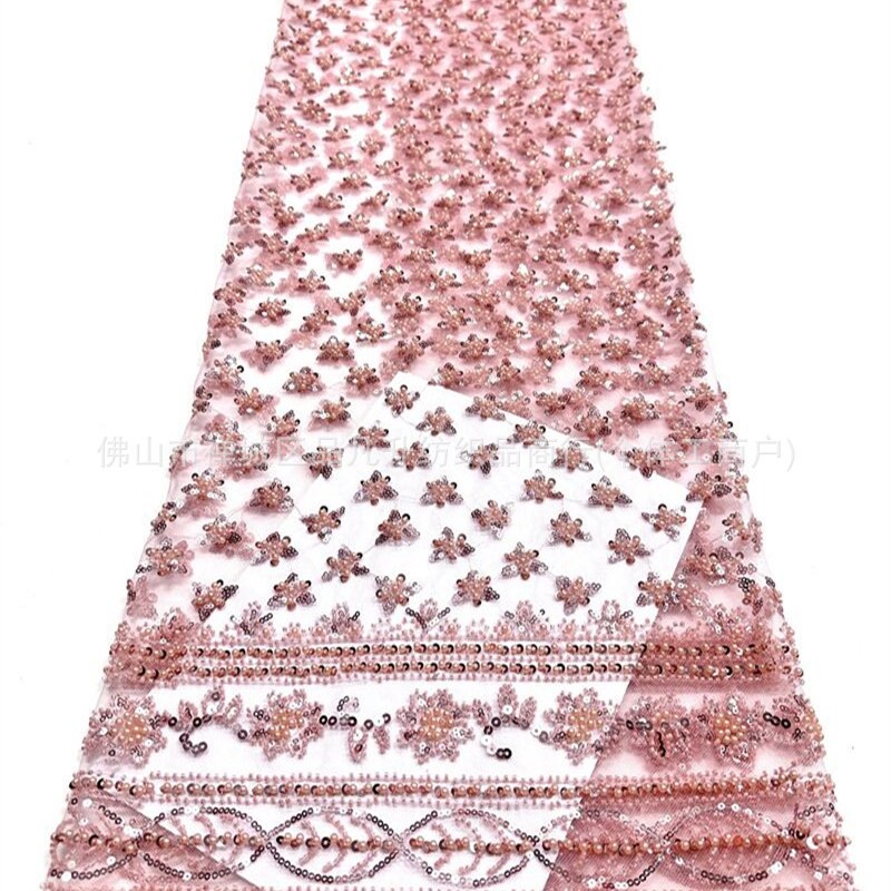 Moda vestido de noche especial bordado tela de perlas de sequilla tela de flor de fabricación directa de ropa de gama alta