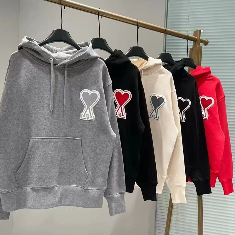Cross-border ami hooded sweatshirt, new autumn and winter style, large heart embroidery, loose casual couple's long-sleeve top hoodie Cross-border ami hooded sweatshirt, new autumn and winter style, large heart embroidery, loose casual couple's long-sleeve top hoodie