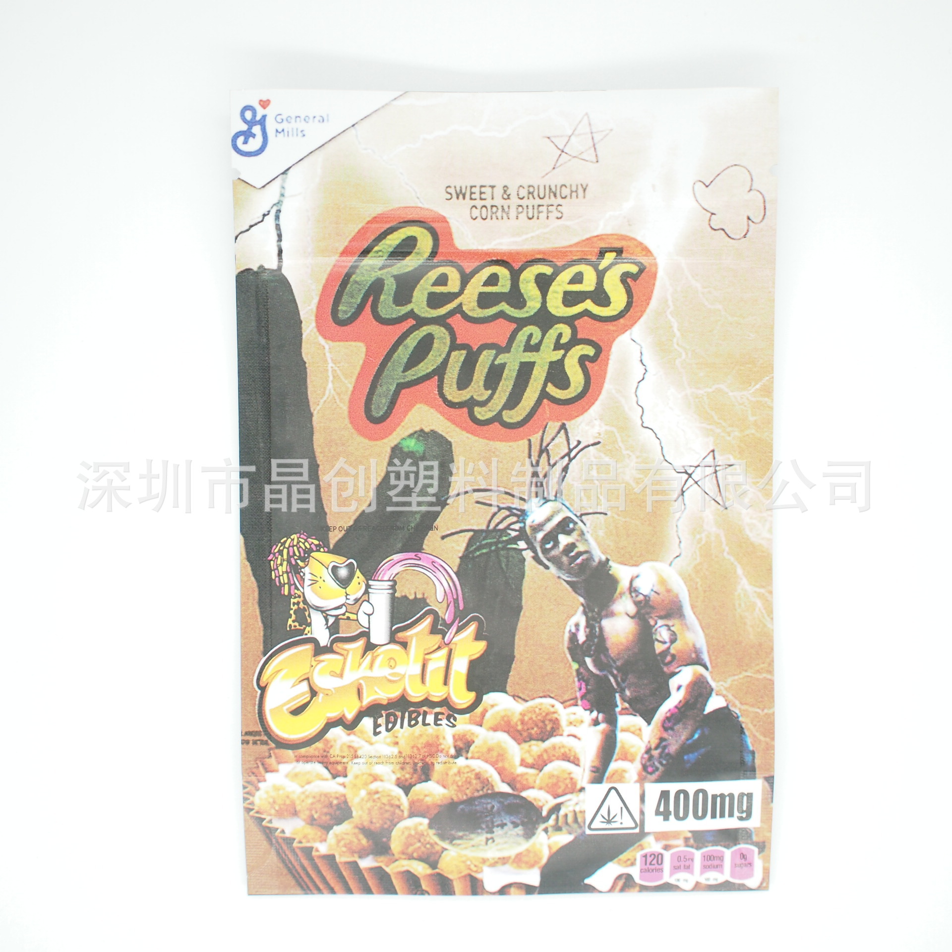 亚马逊现货 reese's puffs自立袋 cookies聚酯铝箔袋runtz可