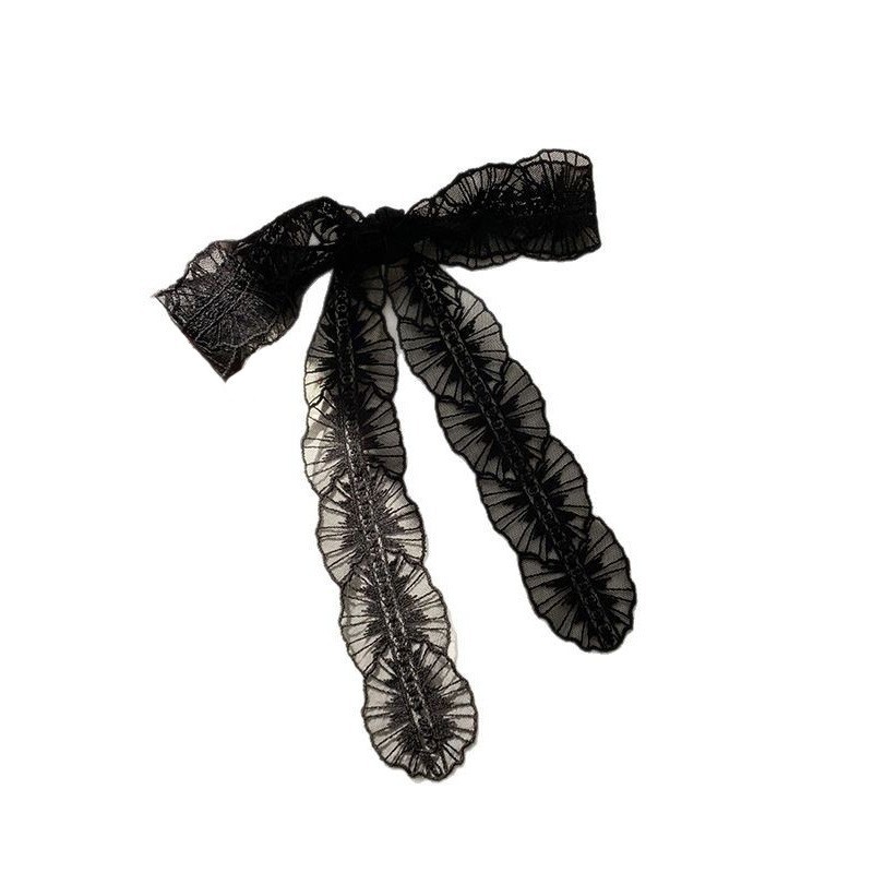 Bufandas de seda de alta calidad coreana bufandas de encaje de encaje de la atmósfera del bosque de la sensación de correa de cabello atado bufandas de seda