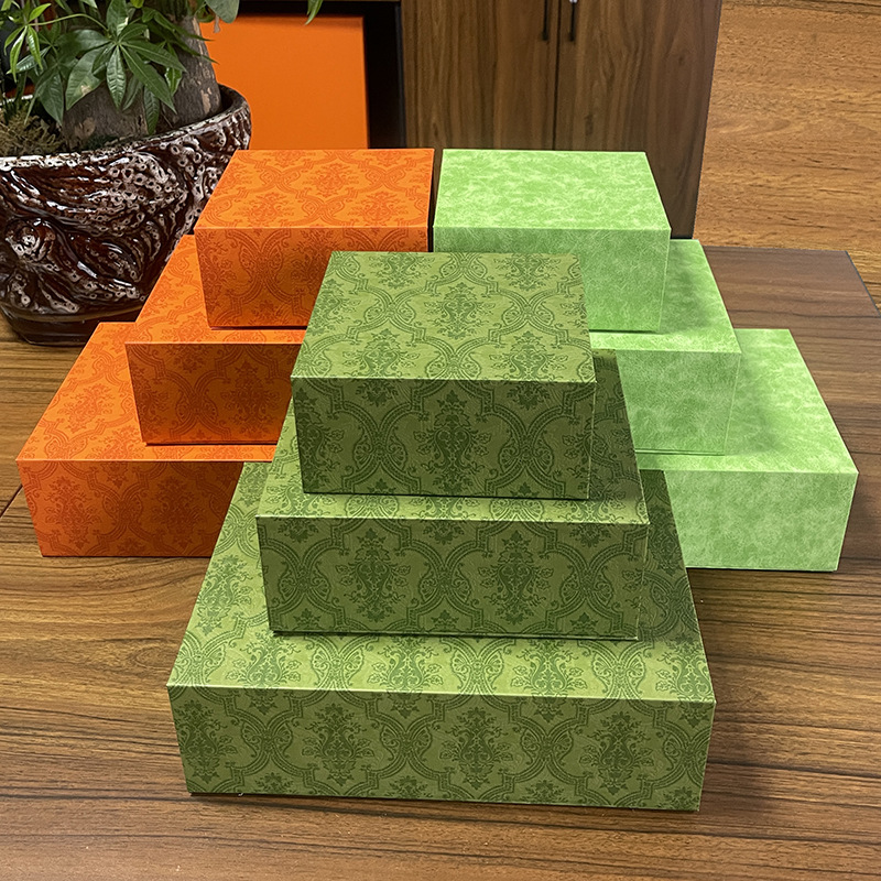 Creative Flip-Top Box Retro Green Mother's Day Gift Box Rectangular Gift Box Handout Gift Box Water Cup Hard Box