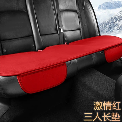 Small Car Cushion, Single-Piece Plush – Wool pad - passion-red-one-long-cushion-in-the-back-row-temperature-locking-and-warmth-winter-choice