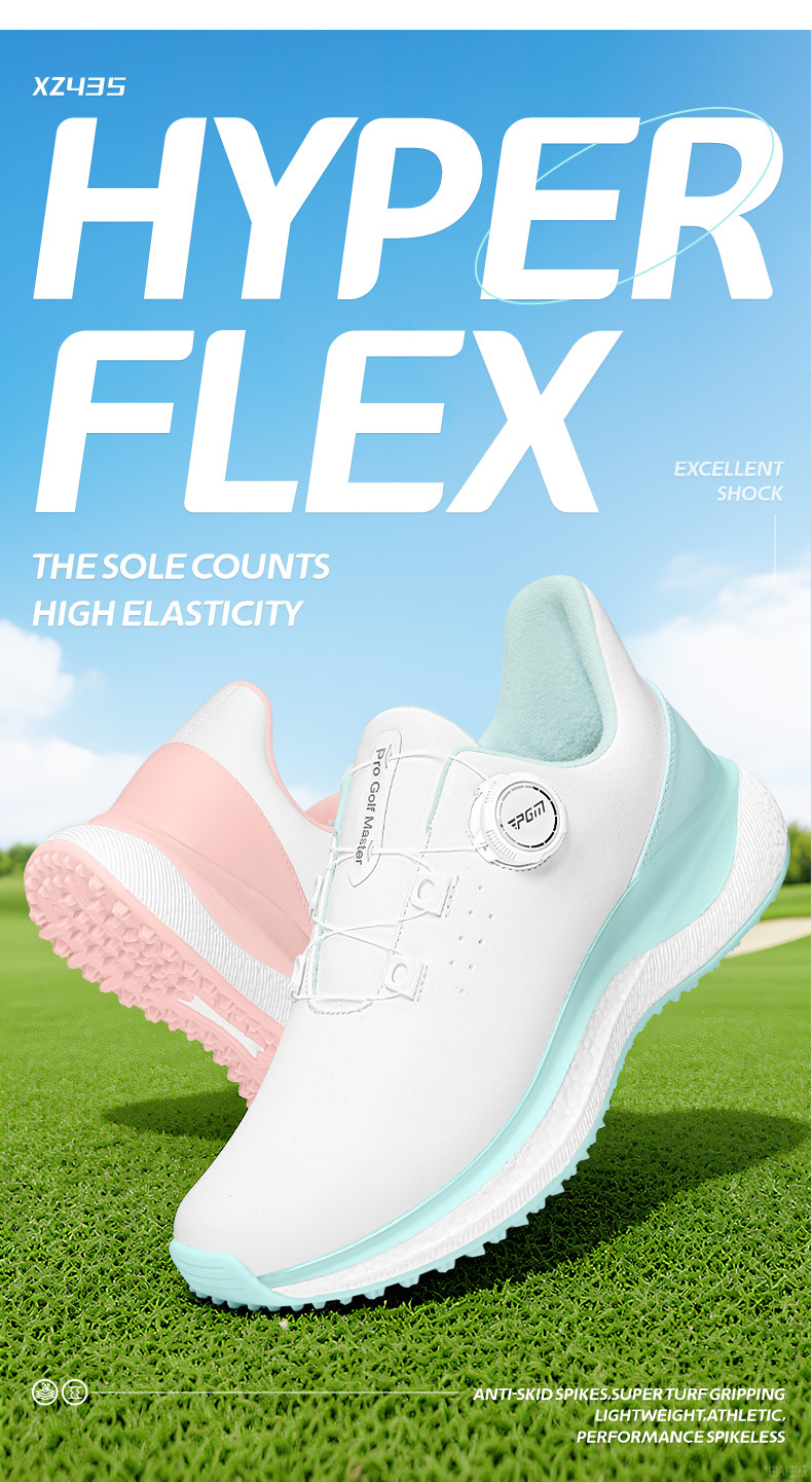 Giày Golf Nữ PGM Chống Thấm Nước Đế Bỏng Ngô Co Giãn Cao Tăng Chiều Cao — Kem muối biển-[Siêu chống nước/Đế giữa bỏng ngô/Giày chống trượt được cấp bằng sáng chế] XZ435, Kem đường bột-[siêu chống thấm nước/đế giữa bỏng ngô/gai chống trượt được cấp bằng sáng chế] XZ435 chi tiết 4
