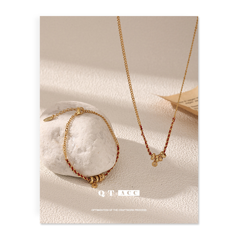 Nueva moda china lujo ligero de alto nivel nicho diseño de Año Nuevo del Caballo joyas pulseras de Año Nuevo monedas de oro monedas collares mujeres