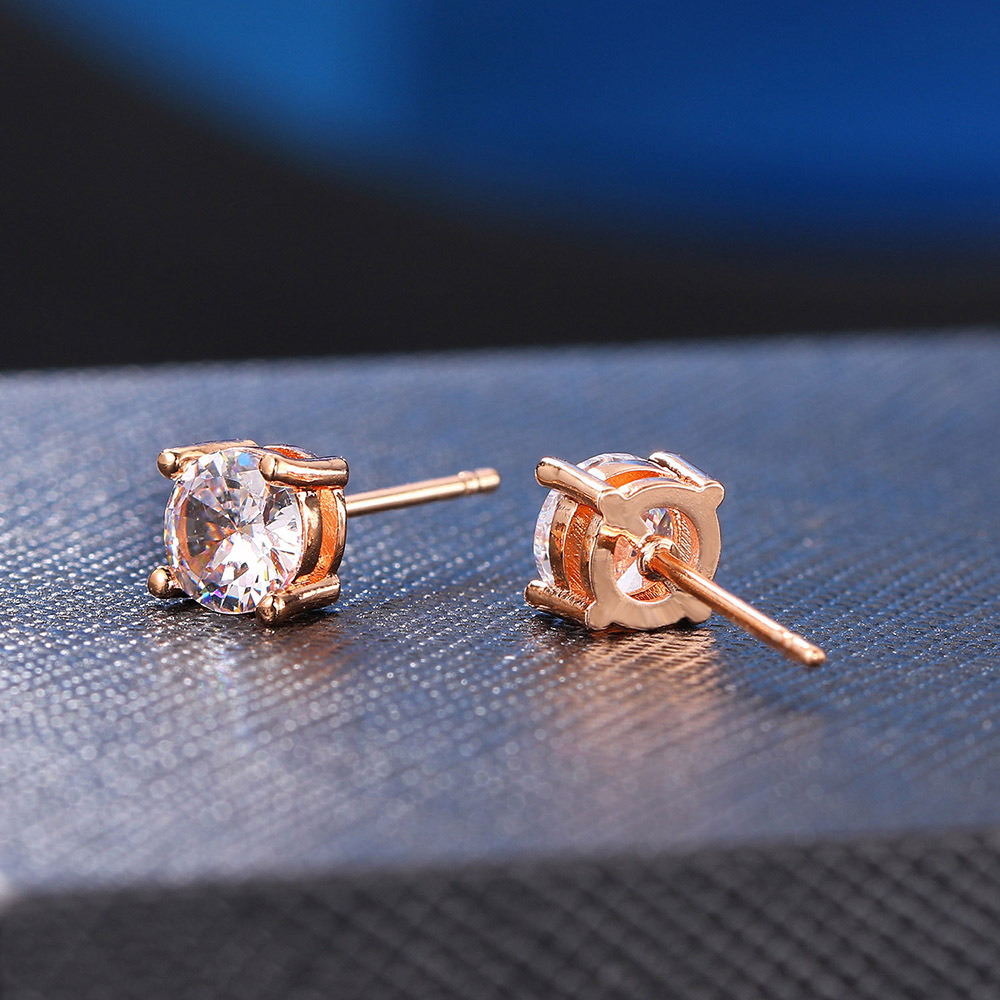 Style Simple Géométrique Le Cuivre Incruster Zircon Boucles D'oreilles 1 Paire display picture 4