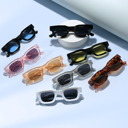 Cross-border new concave women's sunglasses, European and American fashion trend, small square men's glasses, foreign trade hip-hop personality sunglasses