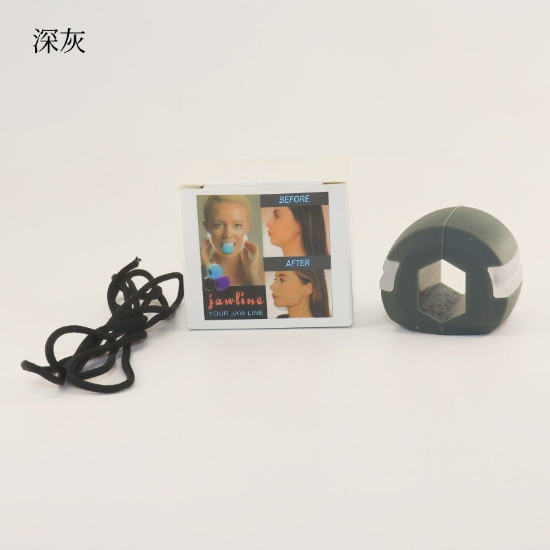 Jawline Exerciser Silicone Jaw Trainer for Facial Muscle Toning and Chewing Fitness Black in use