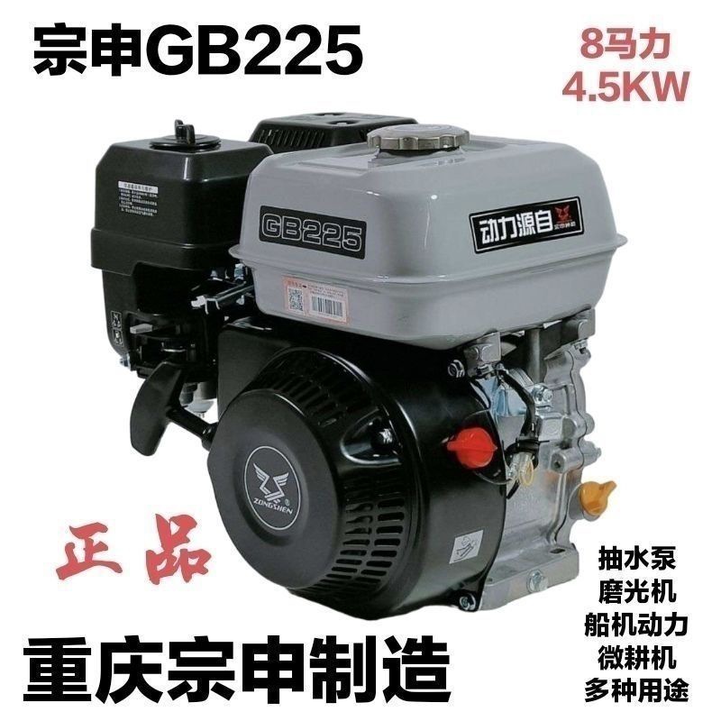 Zongshen Gasoline Engine Single-Cylinder Small Internal Combustion Engine 170/190 Four-Stroke Engine Electric Start Outboard Motor Kart