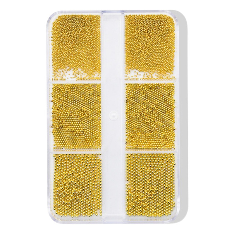 Pequeño Libro Rojo popular 6-rejilla de uñas de la bola de la joyería de 0,5mm Bola de uñas de oro y plata de caviar joyería de uñas