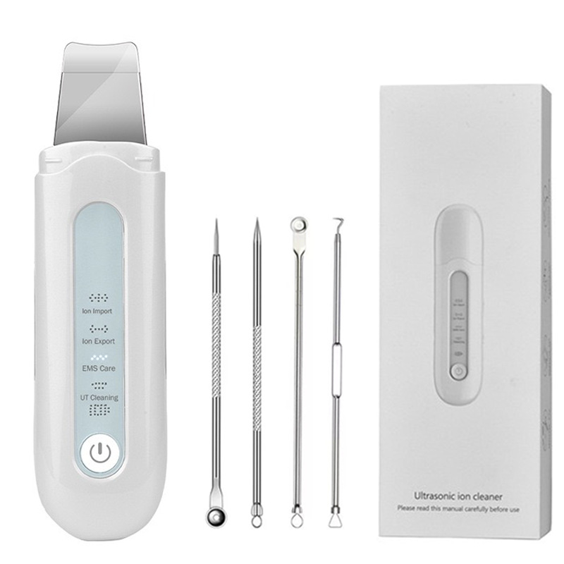 Yuqiu máquina de pelado por ultrasonidos blackhead eliminar el acné suciedad Limpieza de poros EMS instrumento de belleza micro-actual cuchillo pelador