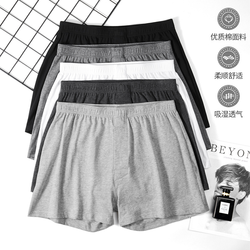 Pantalones de algodón para hombre, pantalones de pijama de verano, pantalones de playa, pantalones cortos de ángulo plano para jóvenes