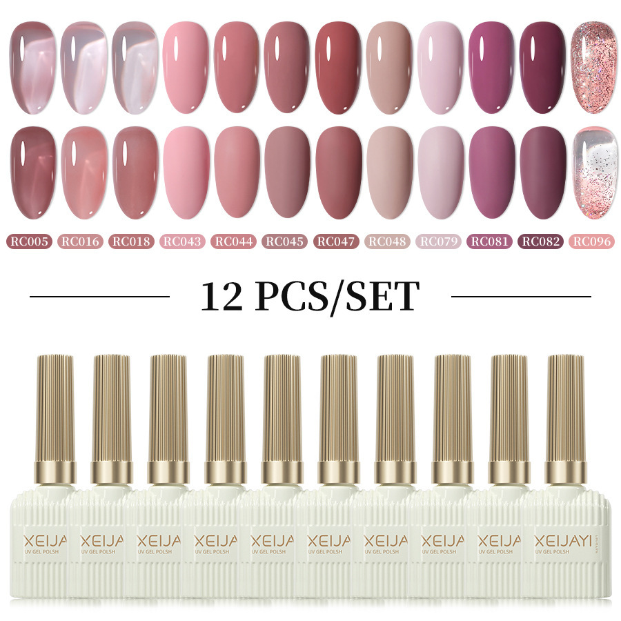 Xianjiayi 102 color nail polish glue new suit phototherapy glue popular online 12 color suit solid and lasting nail salon