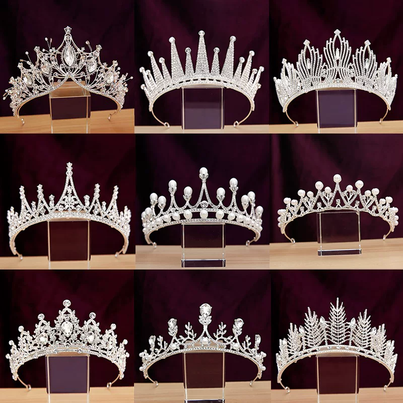 Tiara for bride, wedding dress, accessory, crown, Japanese and Korean, Birthday gift