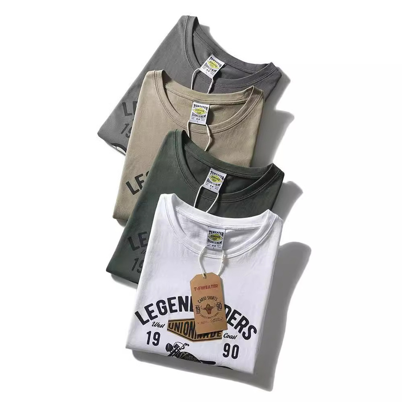 Ami Khaji Technology Printed Round Neck Sports Leisure Wash Cotton Couples Vintage Garden Swing Side Split Vest