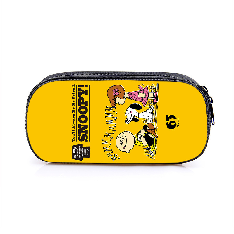Nuevo Snoopy transfronterizo bolsas de lápiz de gran capacidad creativas caja de papelería de dibujos animados de alto valor de la cara caja de lápiz para estudiantes de primaria