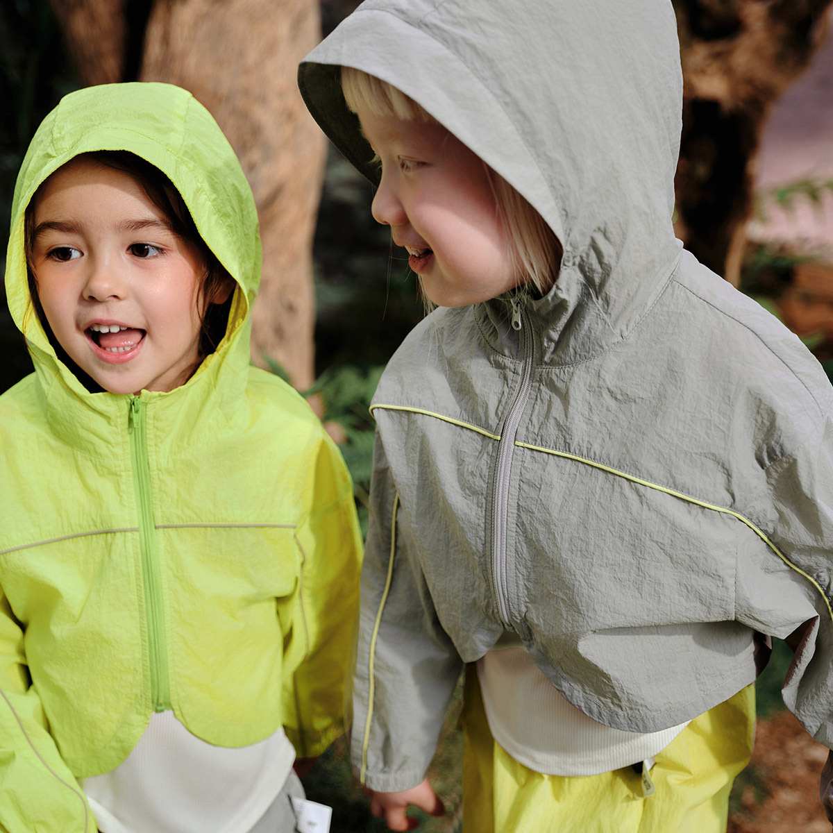 【UPF50+】Amila 2024 Summer New Girls' and Toddlers' Hooded Sweatshirts - Solid Color Sun Protection Outerwear