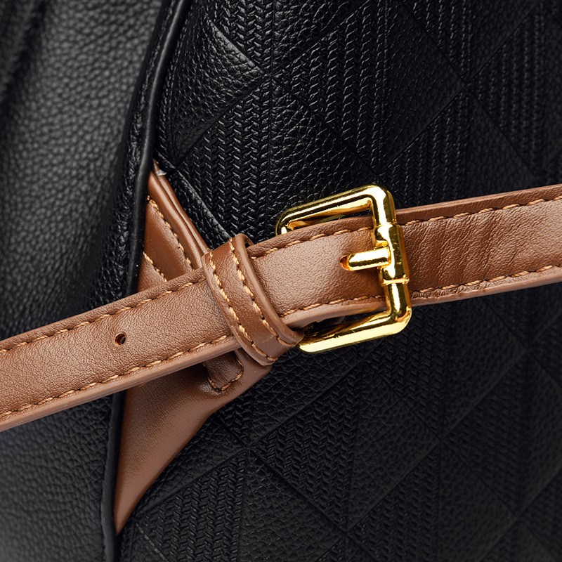 Mochila transfronteriza para mujer nueva Mochila de cuero suave de color de contraste para mujer mochila de diseño de nicho informal coreana