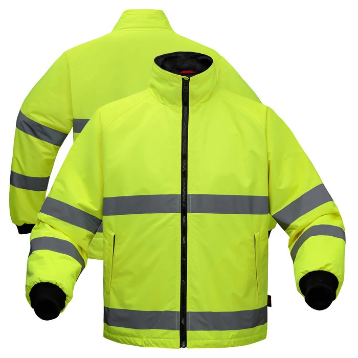 Cotton Coat, Fluorescent Yellow Waterproof and Cold-Proof Safety Clothing, Outdoor Construction Traffic Duty Warm Clothing, Reflective Strip Work Clothes Cotton Coat, Fluorescent Yellow Waterproof and Cold-Proof Safety Clothing, Outdoor Construction Traffic Duty Warm Clothing, Reflective Strip Work Clothes