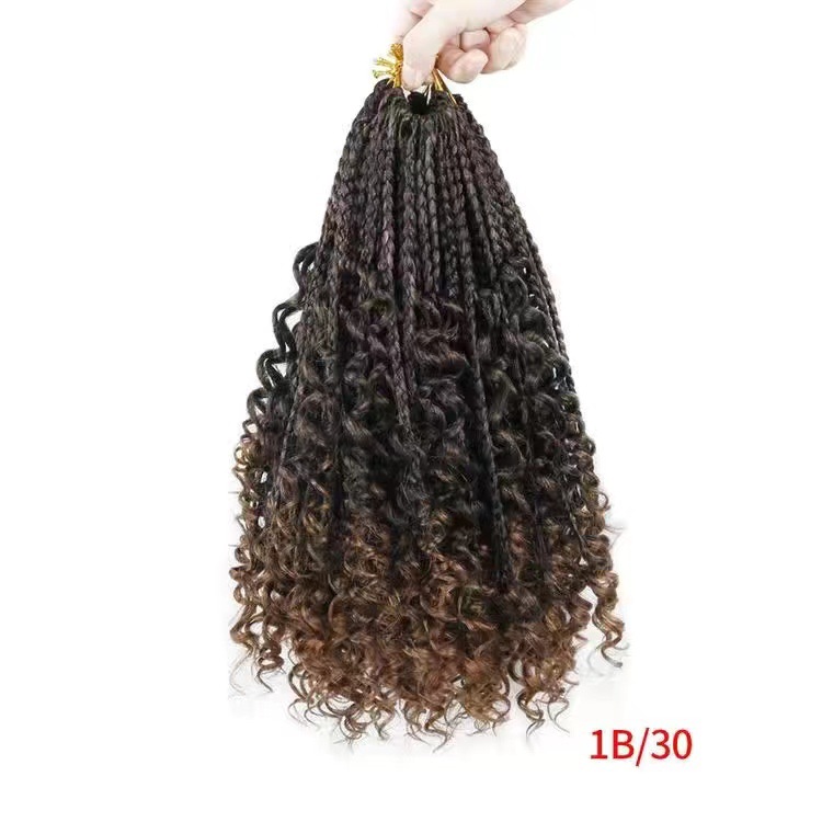 14 pulgadas fibra química pelucina trenzas de tres hebras Godree River BOX Crochet Hair Braids