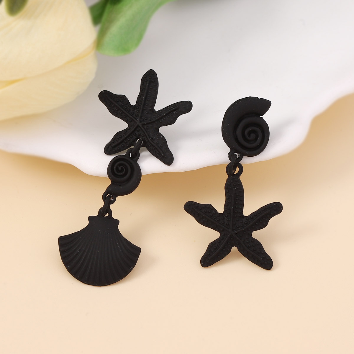 1 Pair Casual Vacation Starfish Shell Zinc Alloy Drop Earrings display picture 9