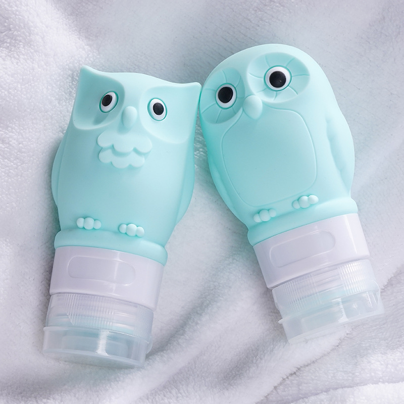 Cartoon silicone dividing bottle cute owl travel dividing bottle shampoo dividing bottle travel set storage bottle