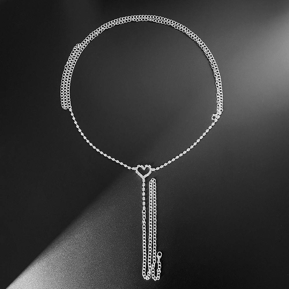 Collana da donna con strass, stile transfrontaliero europeo e americano, sexy bikini con cuore cavo, gioiello per il corpo._voghion.com