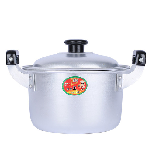 Small aluminum pot old-fashioned household small double-ear aluminum soup pot with handle small milk pot cooking noodle skewers pot 161820 gas stove