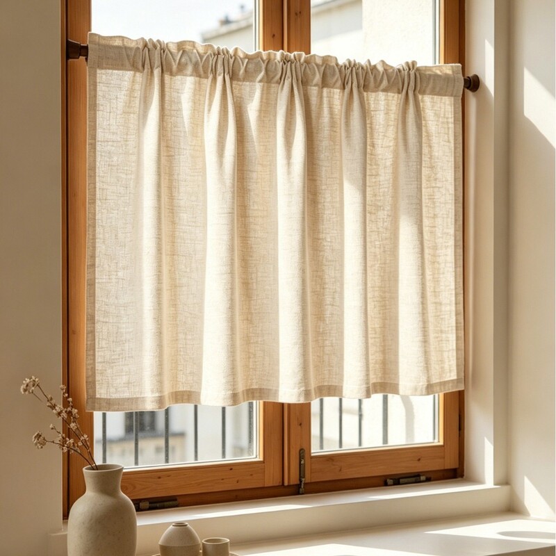 Amazon Cross-Border Direct Supply of Linen Yarn, Coffee-Colored Short Curtains, Semi-Blackout, Solid Color Kitchen Cabinet Bay Window Curtains Amazon Cross-Border Direct Supply of Linen Yarn, Coffee-Colored Short Curtains, Semi-Blackout, Solid Color Kitchen Cabinet Bay Window Curtains