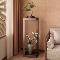 フラワーシェルフリビングルーム床置き収納ラック無垢材中国風植木鉢植物ディスプレイ屋内ディスプレイラックバルコニーフラワーラック