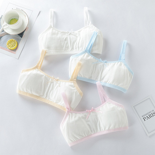 Girls' underwear, anti-bulge sling bra, pure cotton vest, developmental girl, primary and secondary school student tube top