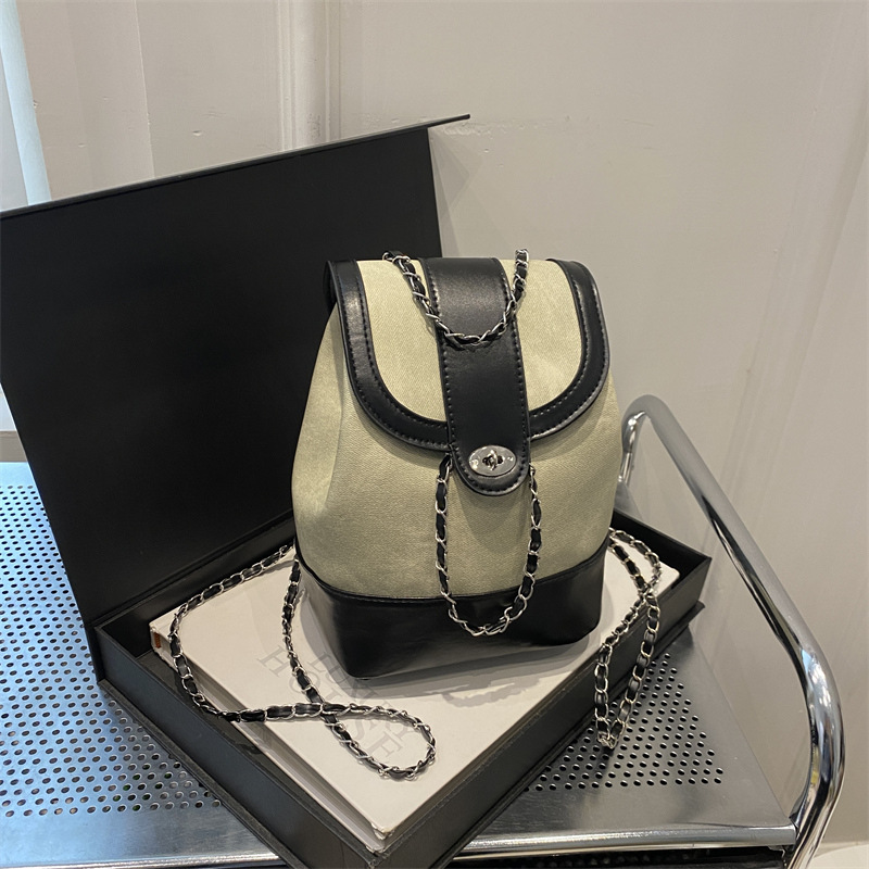 Otoño y invierno retro mochila de mujer 2024 nueva cadena versátil mochila exquisita mini mochila mate