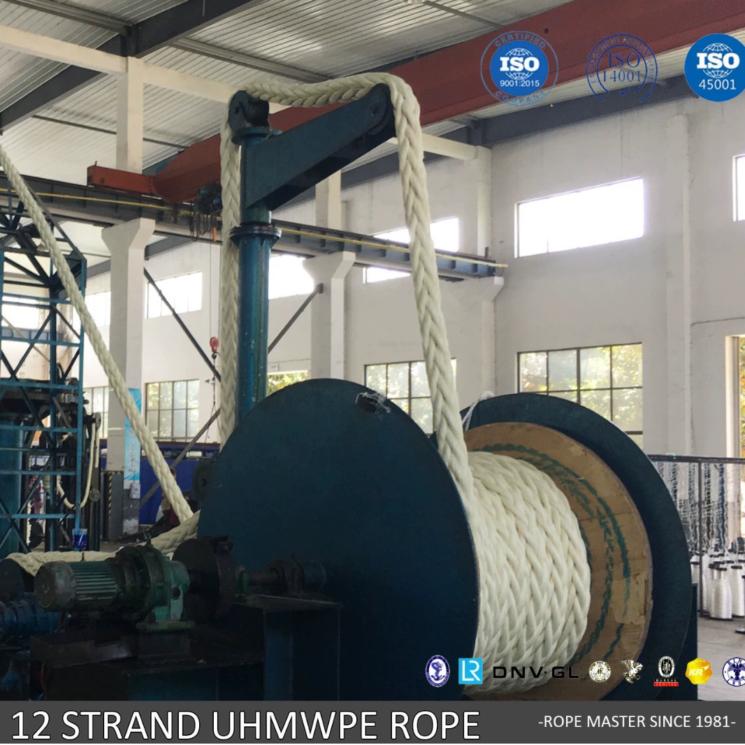 Полимерная 12-прядная морская веревка UHMWPE, прочная конская веревка, сверхвысокая молекула, полиэтилен, белый