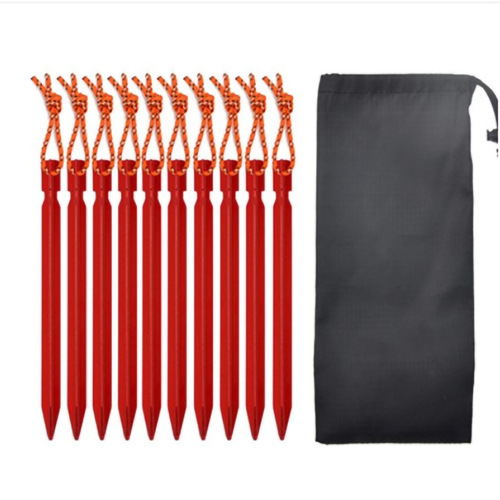 Outdoor tent accessories aluminum alloy ground nails reinforced three-sided ground nails beach canopy windproof reinforced ground nails with rope