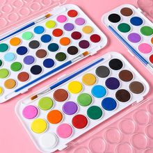 固体水彩颜料套装美术学习手工手绘水粉颜料绘画用品包邮批发源头