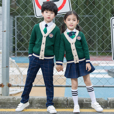 children Class clothes kindergarten Park service college school uniform British style sports meeting Three pupil spring and autumn suit